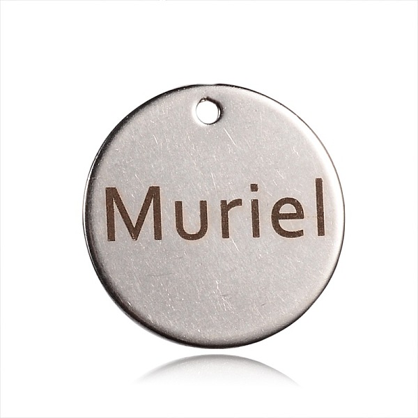 

PandaHall Spray Painted Stainless Steel Pendants, Flat Round with Word Muriel, Stainless Steel Color, 20x1mm, Hole: 1mm Stainless Steel Flat...