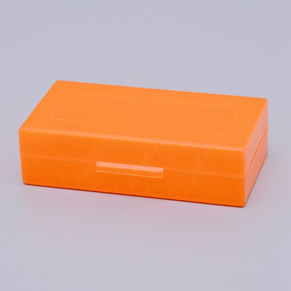 PandaHall Plastic Battery Storage Box, Rectangle, Orange, 4.25x7.7x2.1cm, Inner Size: 3.75x7.3cm Plastic Rectangle Orange