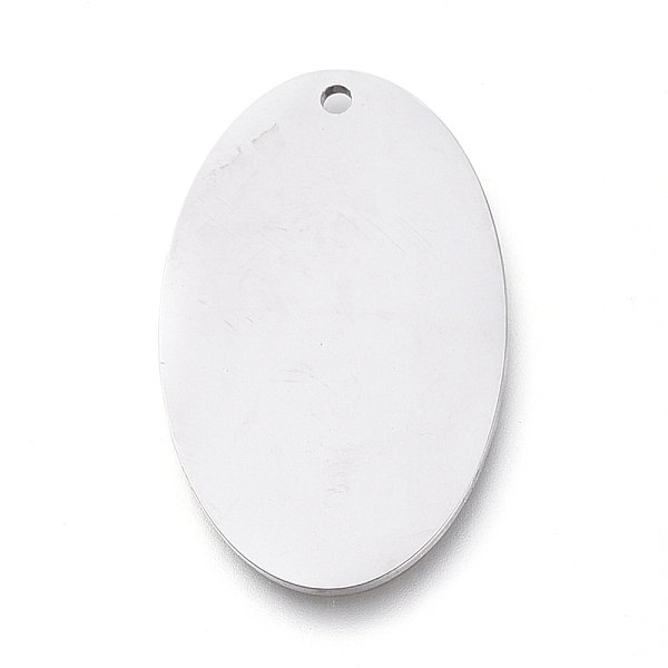 

PandaHall 304 Stainless Steel Pendants, Manual Polishing, Stamping Blank Tag, Laser Cut, Oval, Stainless Steel Color, 23.5x14.3x0.8mm, Hole...