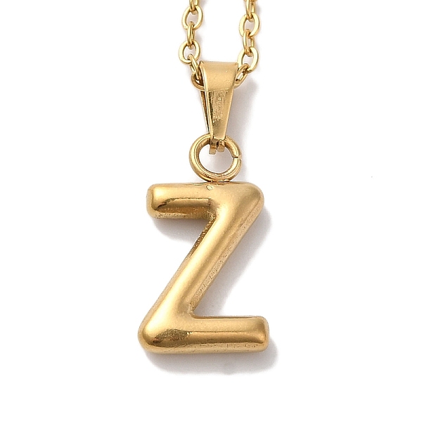 

PandaHall Vacuum Plating 201 Stainless Steel Necklaces, Letter, Letter Z, 17.80 inch(45.2cm), Pendant: 23x9.5x3mm 201 Stainless Steel Letter...