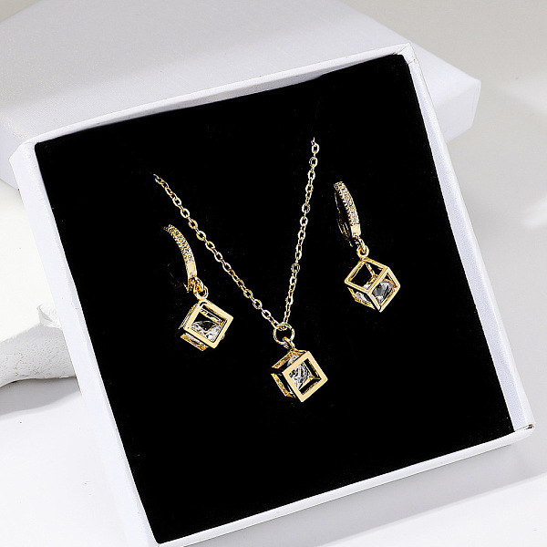 Cube 304 Stainless Steel Jewerly Set