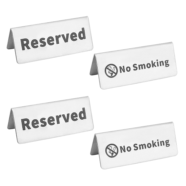 

PandaHall Unicraftale 201 Stainless Steel No Smoking Sign Plate, Stainless Steel Color, 12x5x4.5cm, 2 styles, 1pc/style, 2pcs/set Stainless...