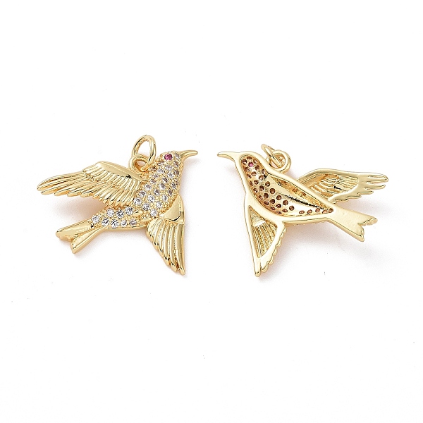 

PandaHall Brass Micro Pave Cubic Zirconia Pendants, Bird Charm, with Jump Ring, Real 18K Gold Plated, 20x23x4mm, Hole: 3mm Brass+Cubic..., Clear