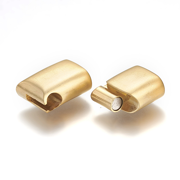 

PandaHall 304 Stainless Steel Magnetic Clasps with Glue-in Ends, Rectangle, Golden, 28.5x14x8mm, Hole: 12x6mm 304 Stainless Steel Rectangle