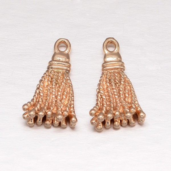 

PandaHall Rack Plating Brass Pendants, Chain Tassel Shape, Light Gold, 18x10x4mm, Hole: 2mm Brass Others