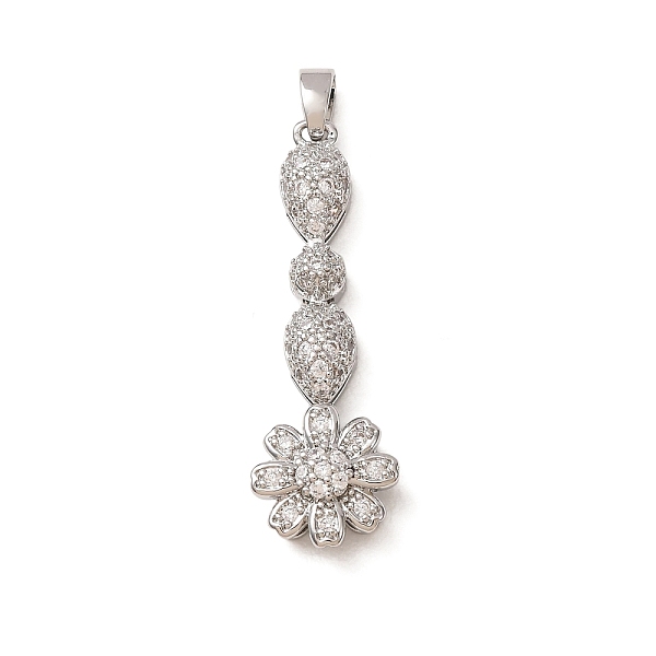 Pendenti in ottone con micro pavé di zirconi cubici trasparenti