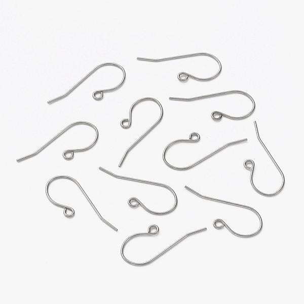

PandaHall 304 Stainless Steel Earring Hooks, Ear Wire, with Horizontal Loop, Stainless Steel Color, 28mm, Hole: 1.8mm, Pin: 0.8mm, about...