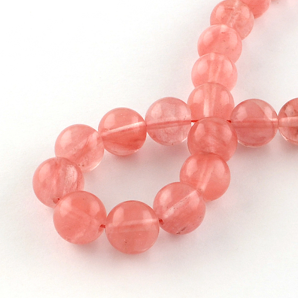 Cherry Quartz Glass Beads Strands