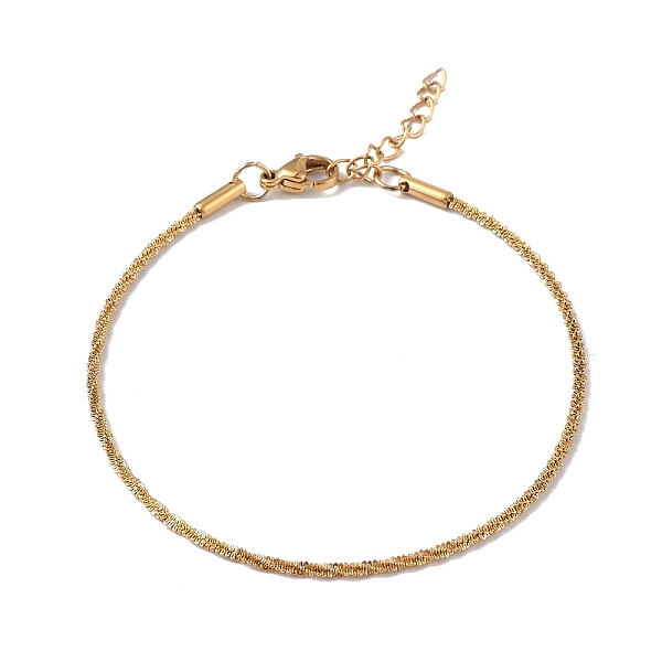 

PandaHall Ion Plating(IP) 304 Stainless Steel Bone Rope Chain Bracelet for Women, Golden, 7-1/4 inch(18.4cm), Wide: 1.5mm 304 Stainless...