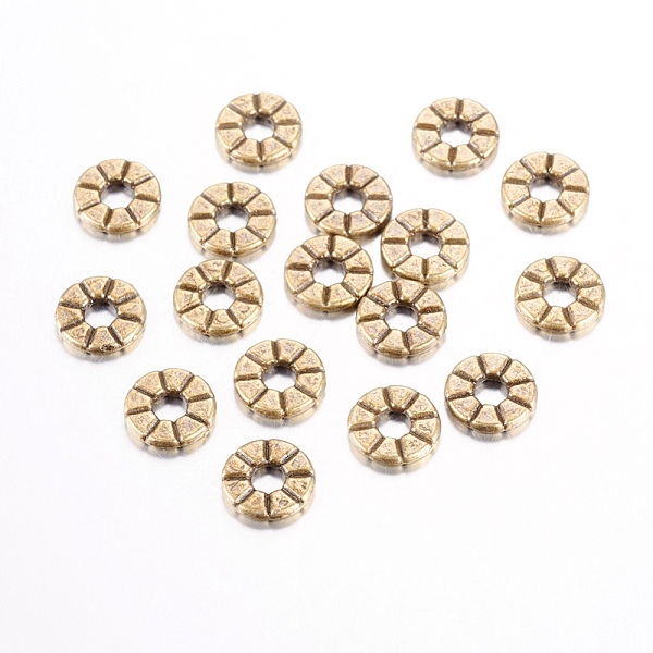 

PandaHall Tibetan Style Spacer Beads, Flat Round, Cadmium Free & Lead Free, Antique Bronze Color, about 8mm in diameter, 1.5mm thick, hole...