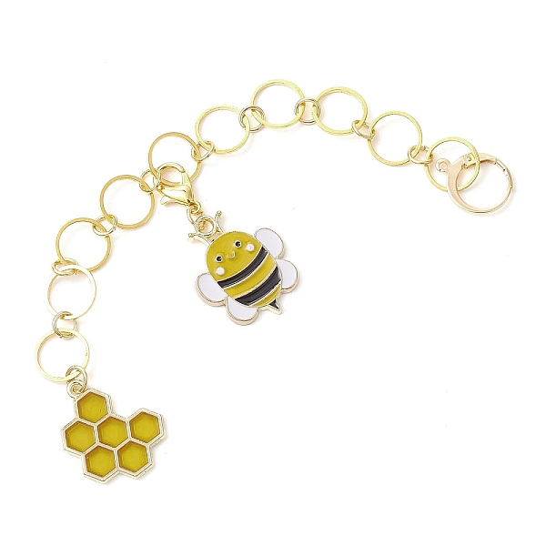 

PandaHall 304 Stainless Steel Knitting Row Counter Chains, with Alloy Enamel Pendant, Bees, 14.8cm Alloy+Enamel Bees