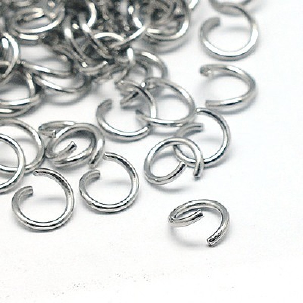 

PandaHall 304 Stainless Steel Open Jump Rings, Stainless Steel Color, 21 Gauge, 4x0.7mm, Inner Diameter: 2.6mm, about 5000pcs/bag 304...