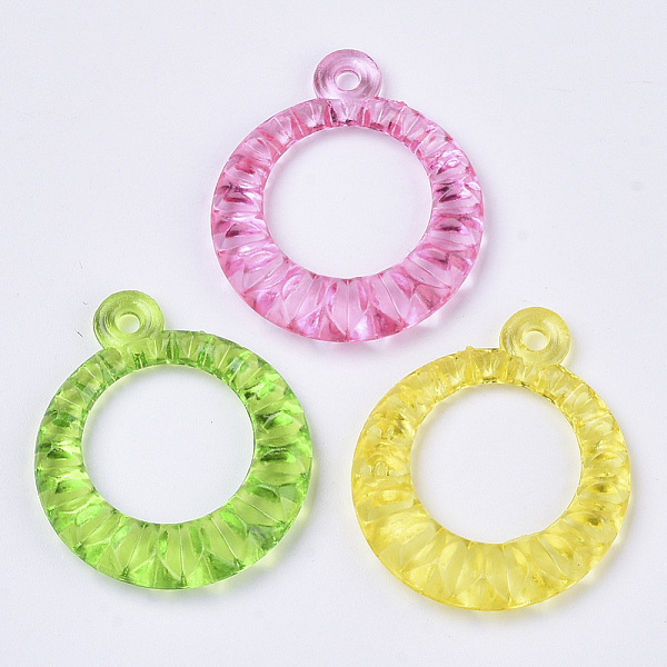 

PandaHall Transparent Acrylic Pendants, Dyed, Ring, Mixed Color, 29.5x25x5mm, Hole: 1.8mm, about 580pcs/500g Acrylic Ring Multicolor
