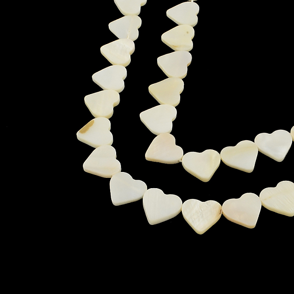 

PandaHall Heart Natural Sea Shell Beads Strands, 13x13~14x2~3mm, Hole: 0.5mm, about 28pcs/strand, 15.3 inch Other Sea Shell Heart