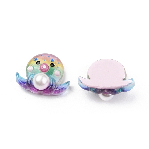 

PandaHall Resin Cabochons, Devilfish with Resin Pearl, Colorful, 20.5x26x11mm Resin Other Animal