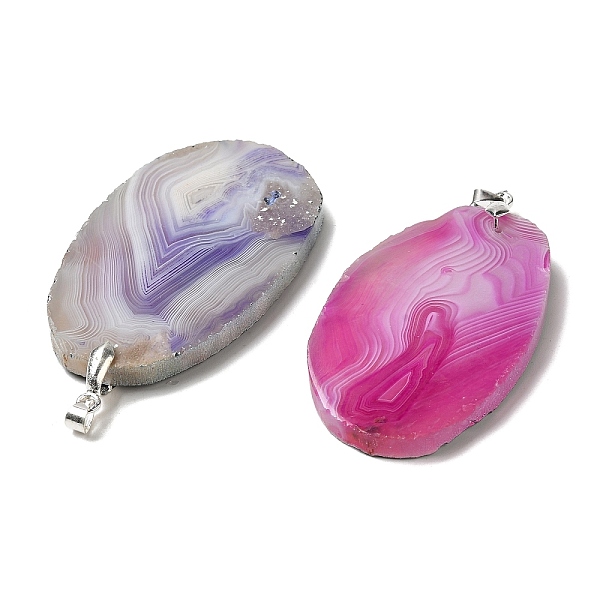 

PandaHall Natural Agate Big Pendants, with Platinum Plated Metal Pinch Bails, Dyed & Heated, Eye, 48~65x27~46x5.5~6mm, Hole: 5x3mm Natural...