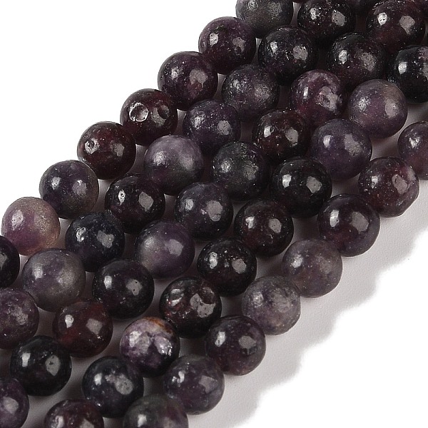 

PandaHall Natural Lepidolite/Purple Mica Stone Beads Strands, Round, 6mm, Hole: 1mm, about 61~67pcs/strand, 15.16''(38.5cm) Lepidolite Round