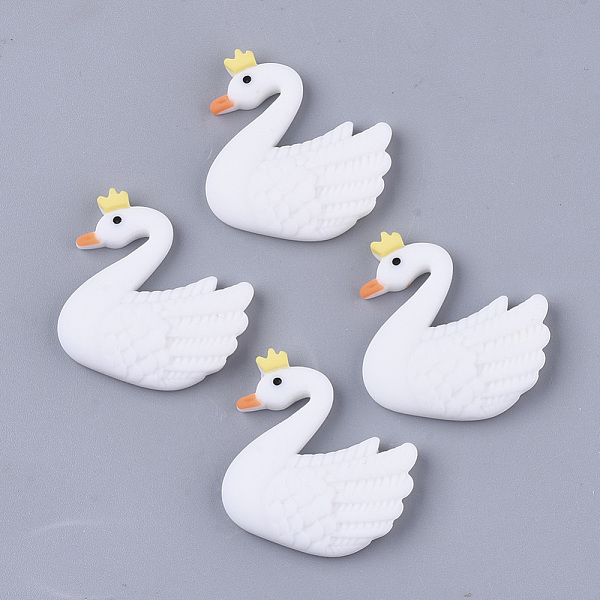 

PandaHall Resin Cabochons, Swan, Snow, 25x26.5x6mm Resin Duck White