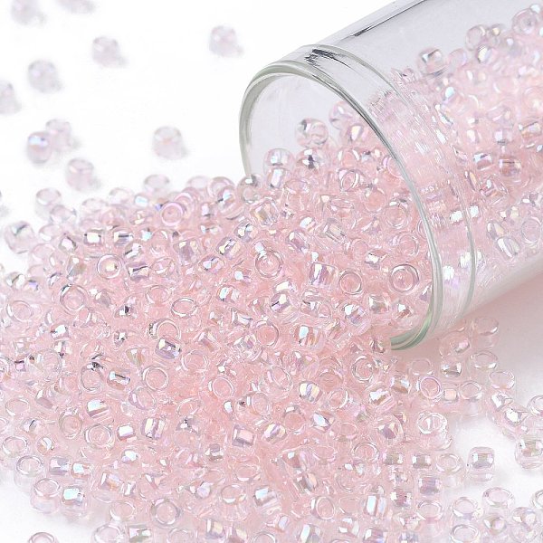 

PandaHall TOHO Round Seed Beads, Japanese Seed Beads, (171L) Dyed Light Pink Transparent Rainbow, 8/0, 3mm, Hole: 1mm, about 222pcs/10g...