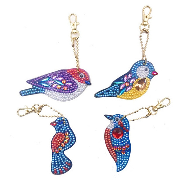 

PandaHall DIY Diamond Painting Keychain Kits, with Bird Shape Diamond Painting Mold, Rhinestone, Diamond Sticky Pen, Tray Plate and Glue..., Multicolor
