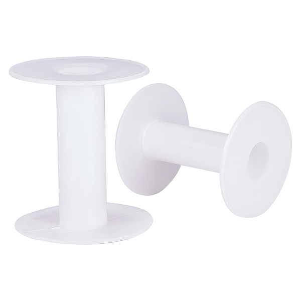

PandaHall 20pcs 3 Inches Plastic Empty Spools Wire Spools Thread String Bobbin for Craft Thread Cord Rope Wire Rope Chain Plastic White