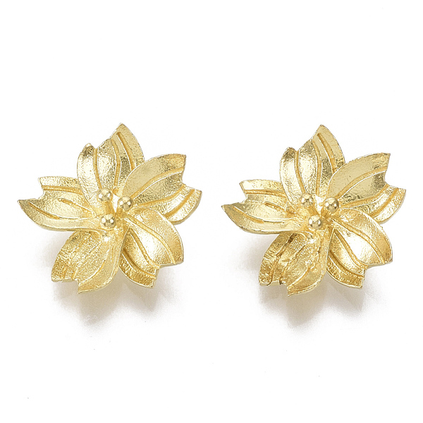 

PandaHall Brass Pendants, Nickel Free, Flower, Raw(Unplated), 14.5x15.5x6mm, Hole: 1.2mm Brass Flower