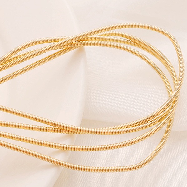 

PandaHall French Brass Wire Grimp Wire, Round Flexible Coil Wire, Metallic Thread for Embroidery and Jewelry Making, Golden, 1.6mm, about...