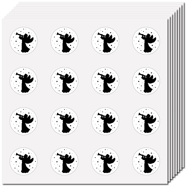 

PandaHall 8 Sheets Plastic Waterproof Self-Adhesive Picture Stickers, Round Dot Cartoon Decals for Kid's Art Craft, Angel & Fairy, 150x150mm...