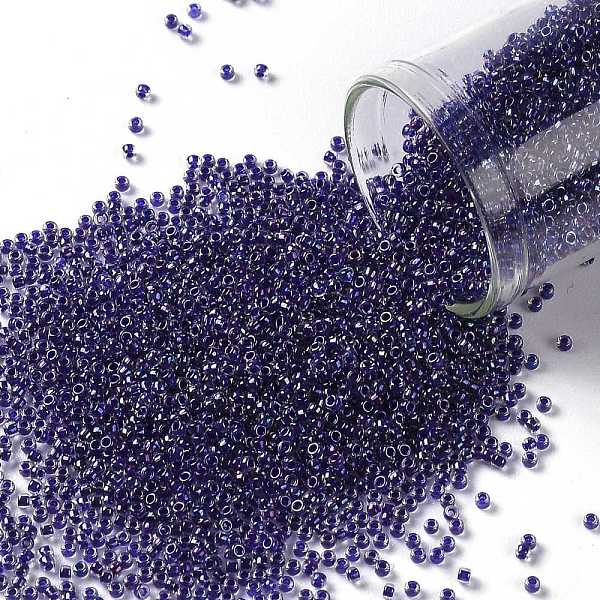 

PandaHall TOHO Round Seed Beads, Japanese Seed Beads, (181) Inside Color AB Crystal/Purple Lined, 15/0, 1.5mm, Hole: 0.7mm, about...