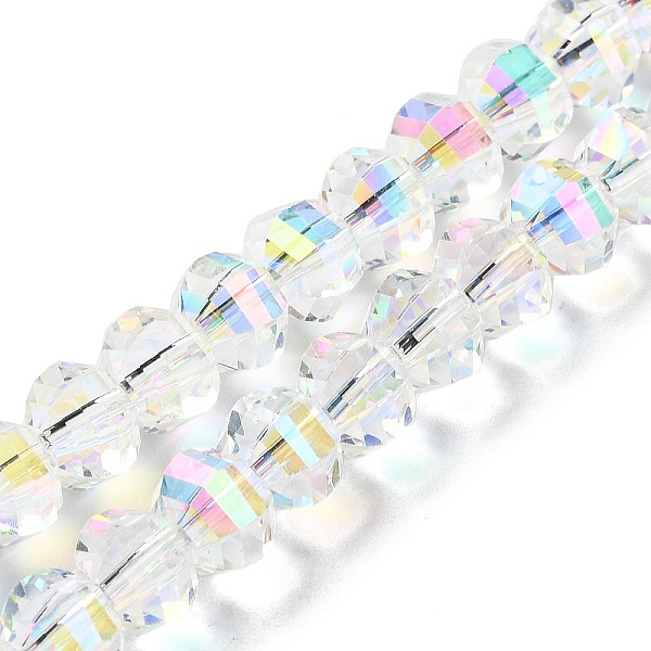 

PandaHall Transparent Electroplate Glass Beads Strands, AB Color Plated, Faceted, Rondelle, Clear, 7.8x5.8~6.3mm, Hole: 1.5mm, about...