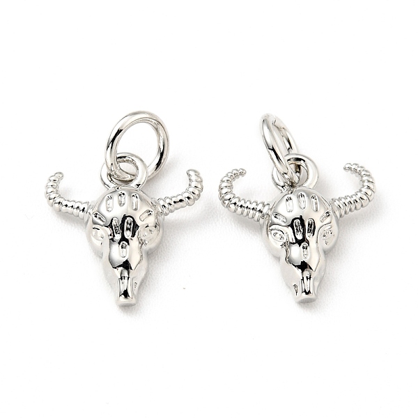 

PandaHall Brass Charms, with Jump Ring, Cadmium Free & Lead Free, Cattle Head, Platinum, 10.5x10x3mm Brass Other Animal