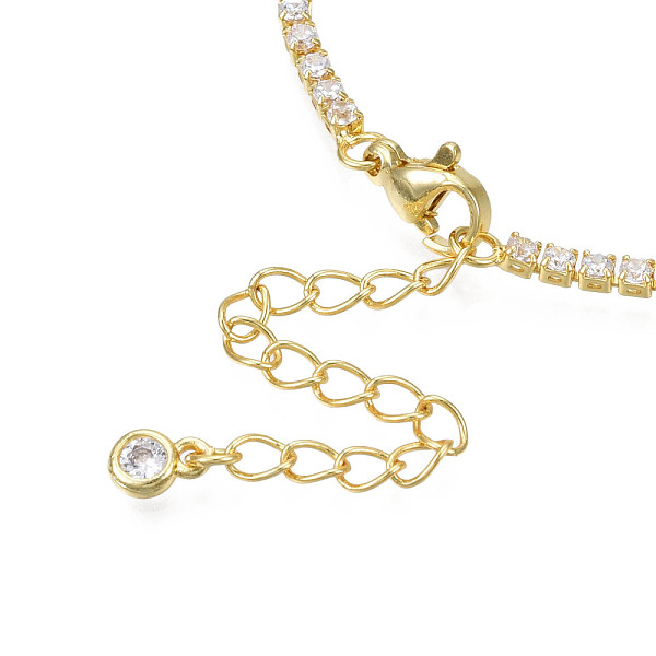 

PandaHall Cubic Zirconia Classic Tennis Necklace with Flower Links, Golden Brass Jewelry for Women, Light Sky Blue, 14.37 inch(36.5cm) Cubic...