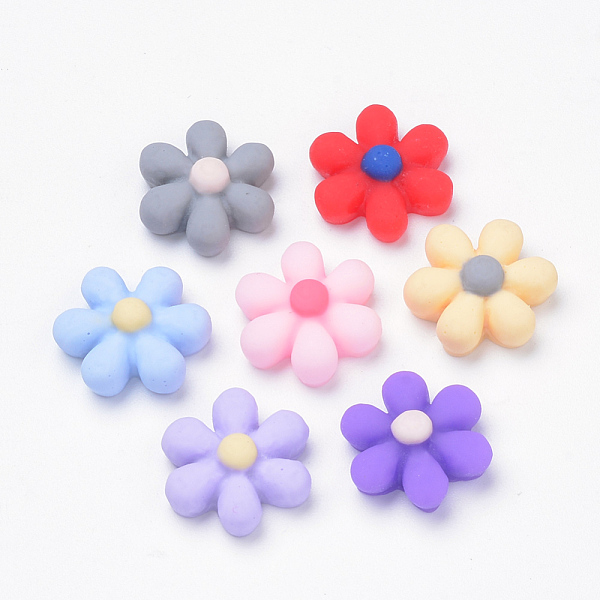 

PandaHall Resin Cabochons, Flower, Mixed Color, 16x6mm Resin Flower Multicolor