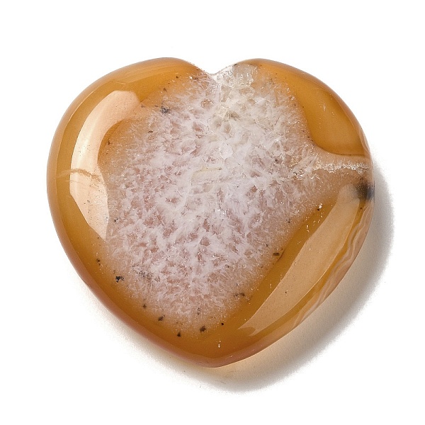 

PandaHall Natural Carnelian Love Heart Ornaments, Reiki Energy Balancing Meditation Gift Decoration, 40x40.5~42.5x11~12mm Carnelian Heart