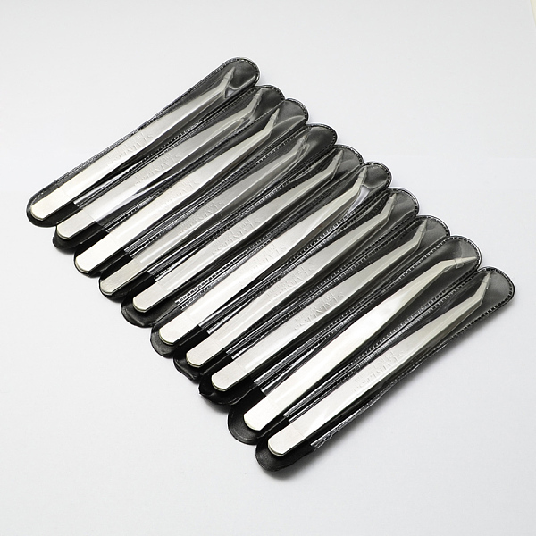 

PandaHall Iron Beading Tweezers, Stainless Steel Color, 125x9x2mm Iron