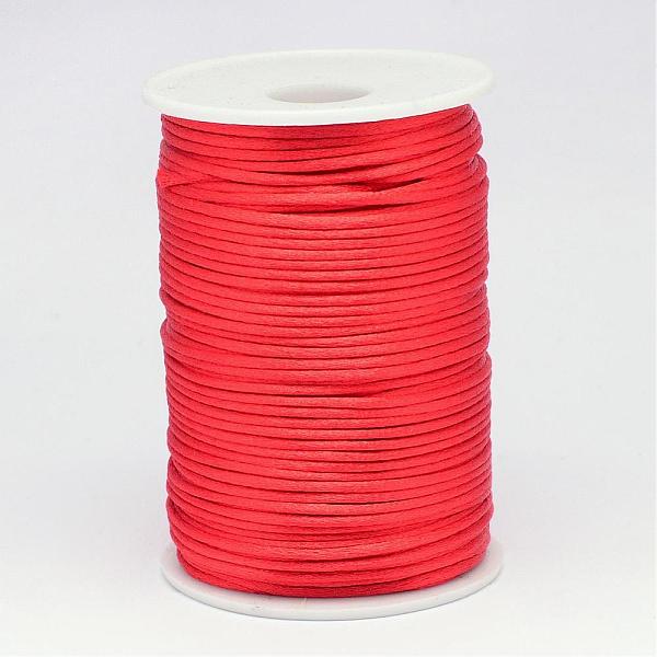 

PandaHall Polyester Cord, Satin Rattail Cord, for Beading Jewelry Making, Chinese Knotting, Red, 2mm, about 100yards/roll Polyester Red