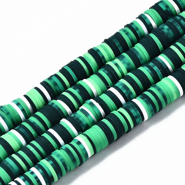 

PandaHall Handmade Polymer Clay Beads Strands, for DIY Jewelry Crafts Supplies, Heishi Beads, Disc/Flat Round, Green, 8x0.5mm, Hole: 2mm...