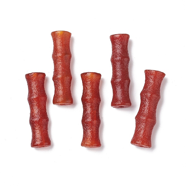 

PandaHall Natural Carnelian Beads, Dyed & Heated, Bamboo, FireBrick, 40x11x7.5mm, Hole: 2.5mm Carnelian Bamboo Red