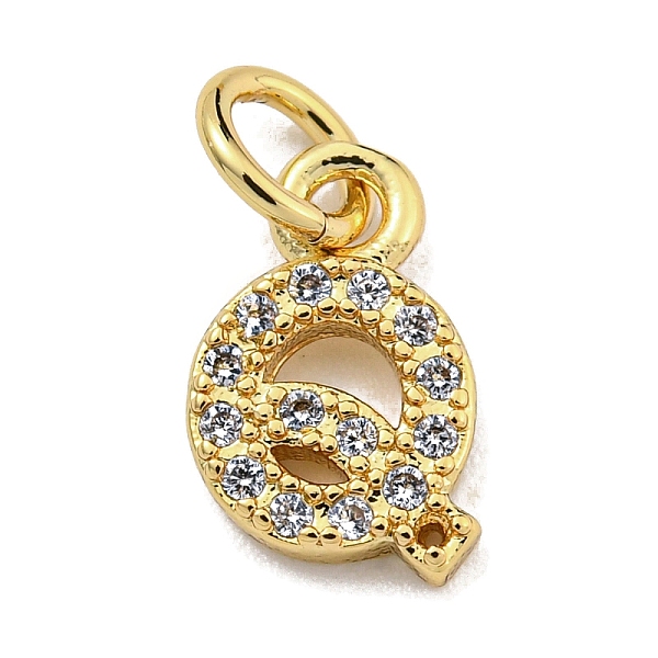 

PandaHall Initial Letter Brass with Cubic Zirconia Charms, Real 18K Gold Plated, Long-Lasting Plated, Lead Free & Cadmium Free, Letter Q..., Clear