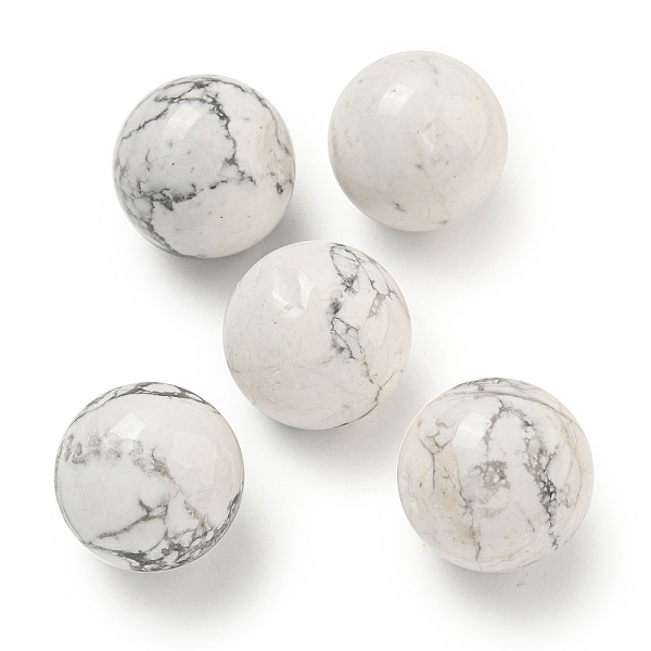 

PandaHall Natural Howlite Round Ball Figurines Statues for Home Office Desktop Decoration, 20mm Howlite Round