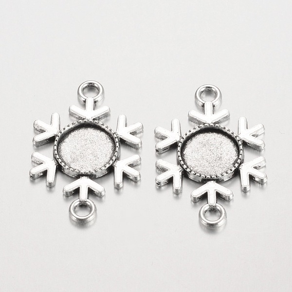 

PandaHall Snowflake Tibetan Style Alloy Cabochon Connector Settings, Cadmium Free & Lead Free, Antique Silver, Flat Round Tray: 12mm...