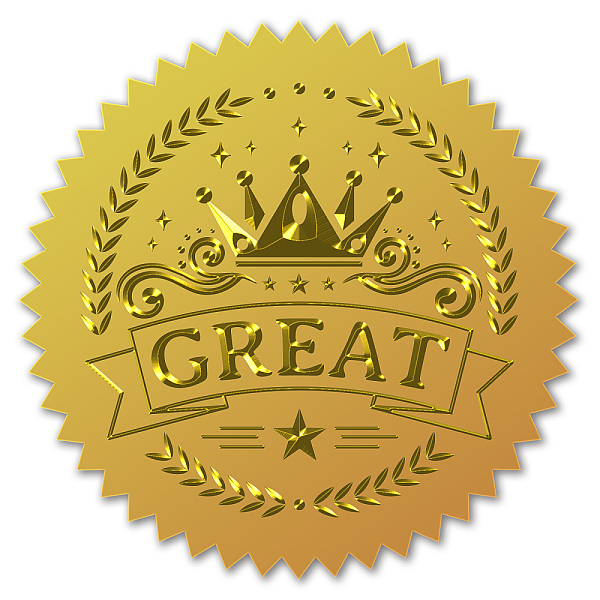 

PandaHall BENECREAT 100 Packs Crown Embossed Gold Foil Stickers Creat Self Adhesive Certificate Seals for St. Patrick's Day Invitations...