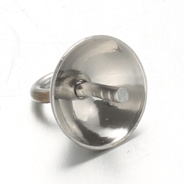 

PandaHall 304 Stainless Steel Cup Pearl Peg Bails Pin Pendants, For Half Drilled Beads, Stainless Steel Color, 6mm, Hole: 1.8mm, Pin: 0.7mm...