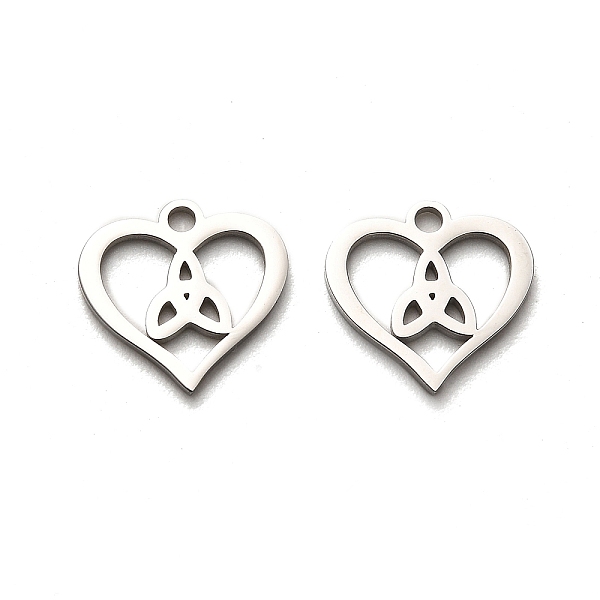 

PandaHall Valentine's Day 316 Surgical Stainless Steel Charms, Laser Cut, Heart Charm, Stainless Steel Color, Trinity Knot, 12.5x13x1mm...