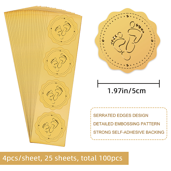 

PandaHall CRASPIRE 100pcs Gold Foil Stickers Embossed Certificate Seals Self-adhesive Stickers Medal Decoration Stickers Certification...