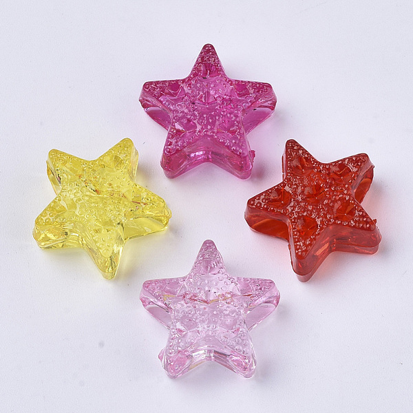

PandaHall Transparent Acrylic Beads, Dyed, Star, Mixed Color, 16.5x17x8.5mm, Hole: 4.5mm, about 500pcs/500g Acrylic Star Multicolor