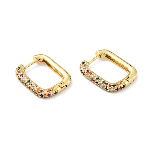

PandaHall Colorful Cubic Zirconia Rectangle Hoop Earrings, Rack Plating Brass Jewelry for Women, Cadmium Free & Nickel Free & Lead Free...