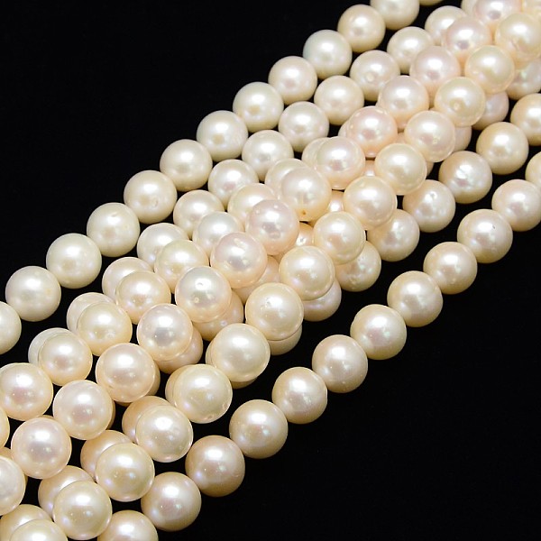 

PandaHall Natural Cultured Freshwater Pearl Beads Strands, Round, Creamy White, 11~12mm, Hole: 0.8mm, about 38pcs/strand, 14.96 inch~15.74...