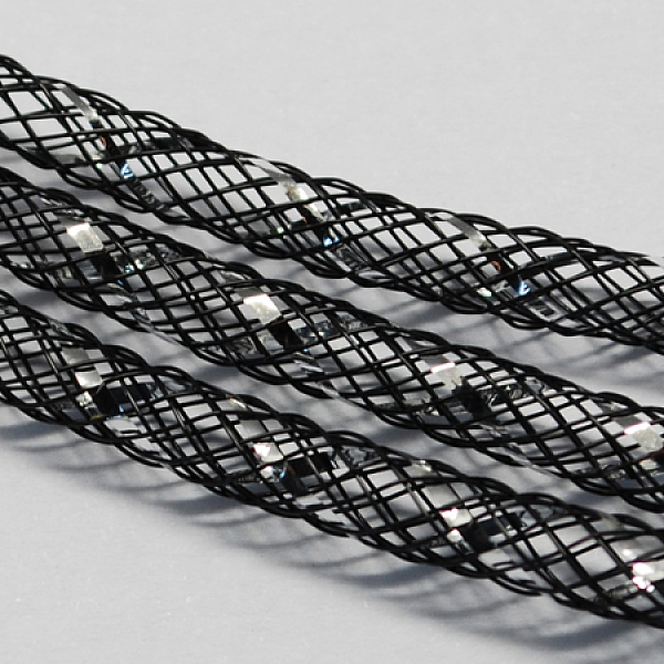 

PandaHall Mesh Tubing, Plastic Net Thread Cord, with Silver Vein, Black, 4mm, 50 yards/Bundle Plastic Black