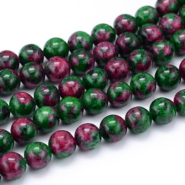 

PandaHall Synthetic Ruby in Zoisite Beads Strands, Dyed, Round, 6mm, Hole: 1mm, about 64pcs/strand, 15.7 inch Ruby in Zoisite Round